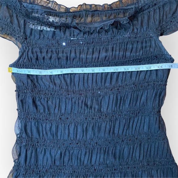 Nine West Sparkle Sequin Stretchy Black Party Dress Size 10 - Picture 6 of 10